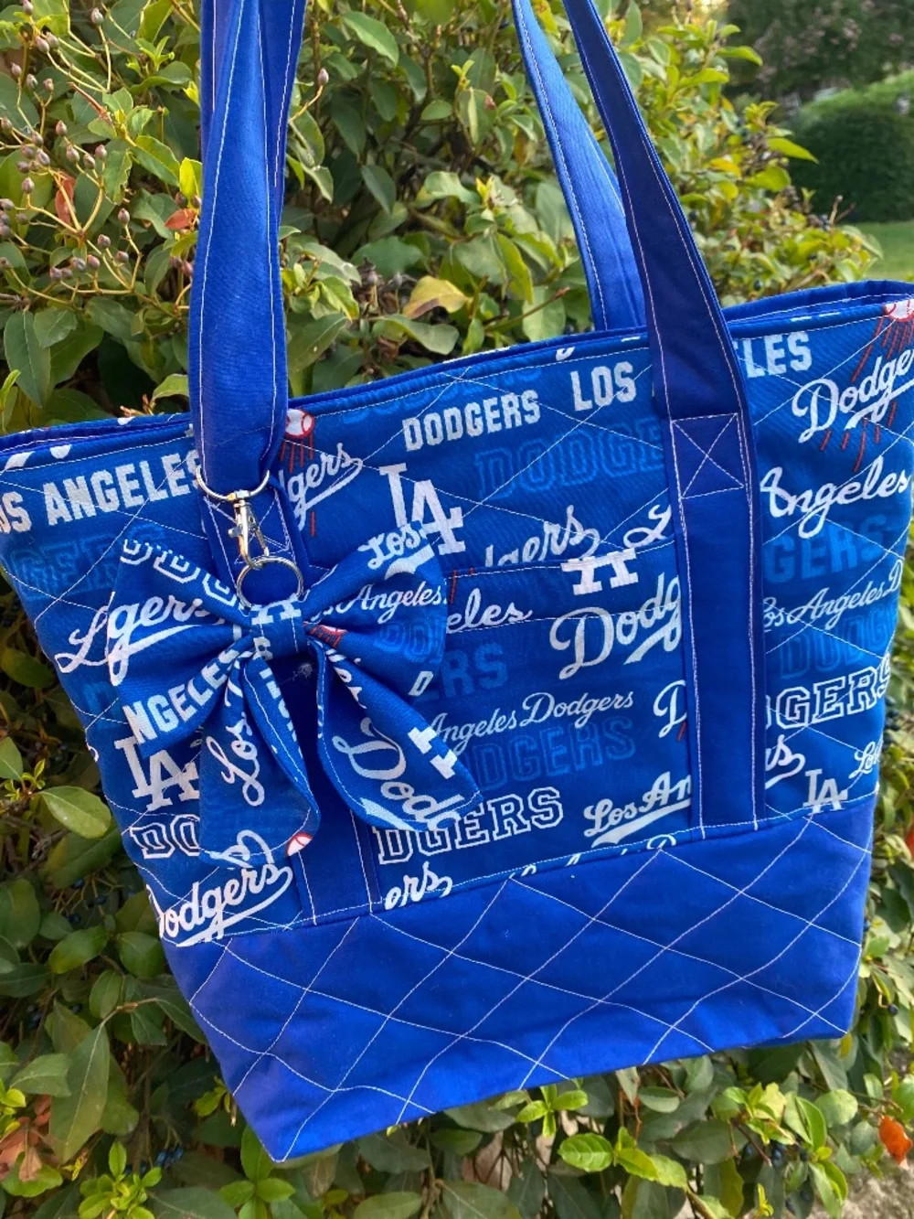 Quilted tote bag.